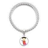 Material: Metall DIYthinker Damen Rot Lila Torero Karikatur-Splitter Armband Laufende hängende Schmuckkette