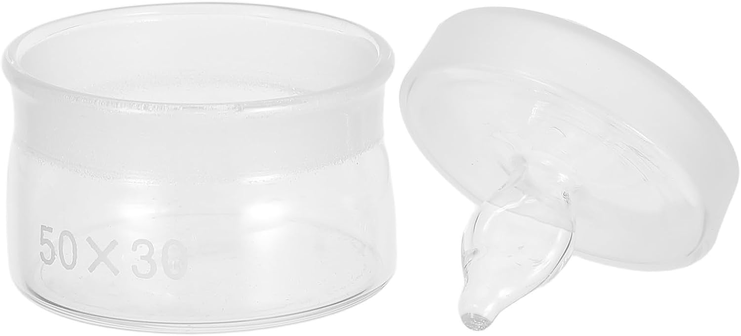 Glass Weighing Bottle Laboratory Low Form Storage Flask | 2.2x2in Size, Hygroscopic Chemicals, Accurate Measurements, Lab Settings