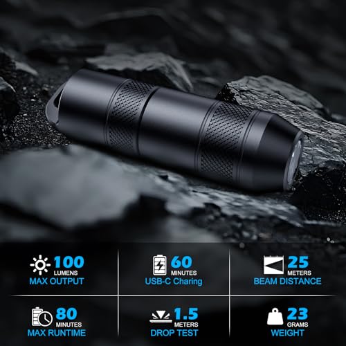 Rechargeable Keychain Flashlight Mini X1 with Quick Release & Magnetic Base by DOKNAAM - Used condition - Image 2
