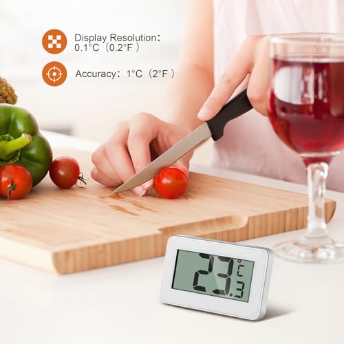 Miniatura 7 de Aiqinu 2 Termometro Digital Cocina, Mini Termometro Nevera, Termometro Congelador Refrigerador