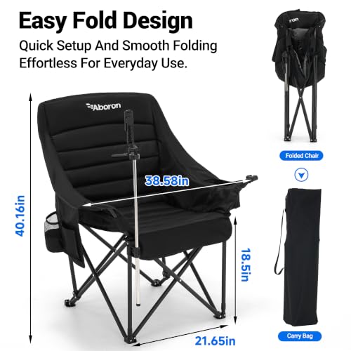ABORON Silla de Camping Sobredimensionada con Soporte de Teléfono Ajustable, 500 lb miniatura 2