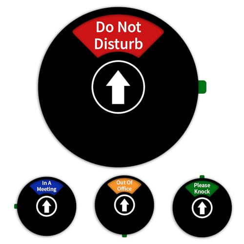 Image of Office Door Sign, Do Not Disturb /Out of Office /In a Meeting /Please Knock, Rotating Door Privacy Sign-6 Inch, Black