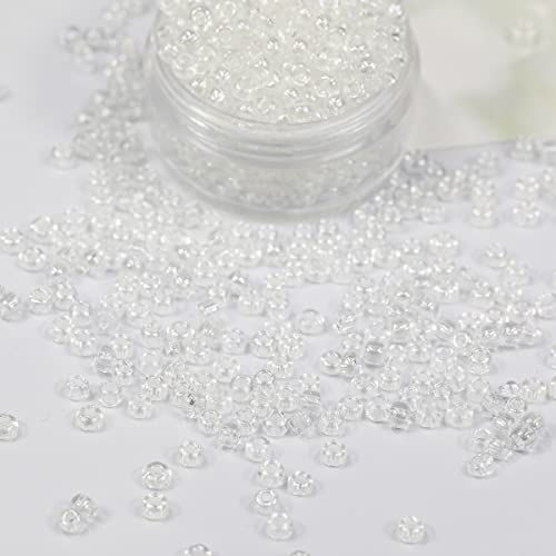 Bala&Fillic Clear Pearl Color 3mm Seed Beads About 3600pcs/100Grams in Bag - Image 2