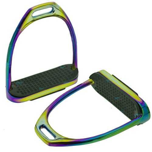 YNR® Sicherheitssteigbügel für Reiten, biegsam, Regenbogenfarben