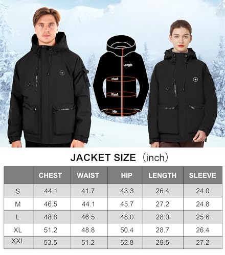 Miniatura 7 de Chaqueta Calefactada Para Hombres Y Mujeres Con Batería, Abrigo Eléctrico Chaqueta Con Capucha Calefactada Impermeable