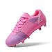 DREAM PAIRS Boys Girls Soccer Cleats Kids Football Shoes SDSO224K Size 1 Little Kid Rose RED White