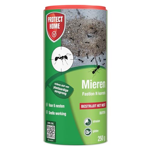 Protect Home Fastion N Korrels, 250g - Mieren Bestrijden - Mierenpoeder - Mieren Bestrijden Buiten - Strooien en Gieten - 100% Natuurlijk Poeder