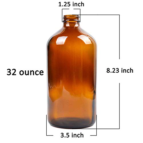 Youngever 2 Pack Amber Glass Growlers 32 Ounce With Tight Seal Lids, Perfect For Secondary Fermentation, Storing Kombucha, Kefir, One Liter Glass Beer Growler #TOP13