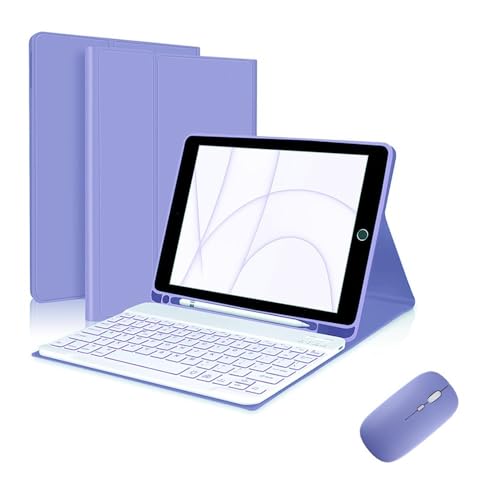 Étui clavier iPad Pro 11 2024 en cuir avec souris et porte-stylet