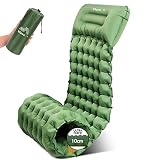 Camping Isomatte Selbstaufblasend 10cm Hoch, 70X200 Ultraleicht Outdoor Luftmatratze mit Pumpe Kleines Packmass Camping Schlafmatte Schlafunterlage Zelt Matratze Campingmatte Aufblasbar Strandmatte