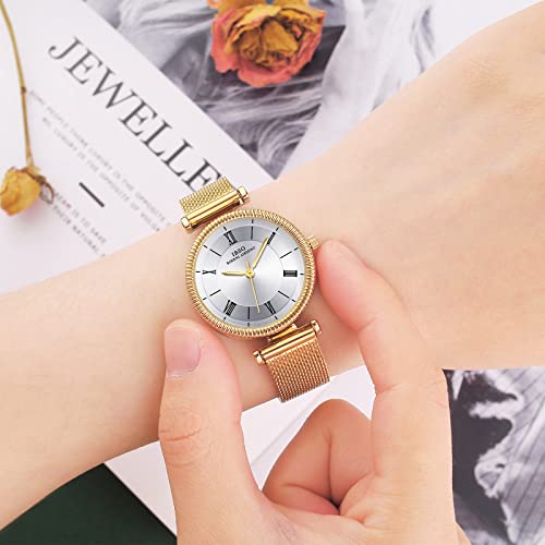 Ibso Boerni Aibisino Women Stainless Steel Band Watches Ladies Quartz Wristwatches Waterproof Mesh Bracelet Watch Relogio Feminino (6612-A Gd Ss) #TOP3