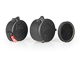 DLP Tactical 40mm Rifle Scope Metal Killflash Lens Protector + Push Button Flip Cover Caps