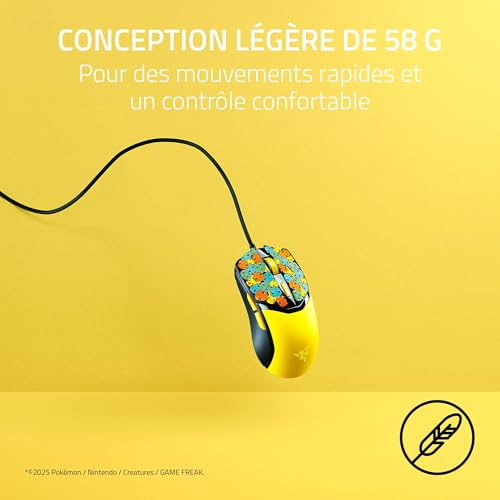 Razer Cobra Pokémon Edition de Jeu Filaire légère Capteur 8500 DPI 58g commutateurs Optique 3th Gen éclairage Chroma Underglow dégradé câble Speedflex | Pokémon Kanto - vue 2