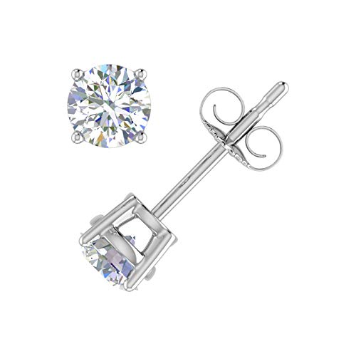 1/2 Carat 4-Prong Set Diamond Stud Earrings In 14K Rose Gold - Igi Certified #TOP1