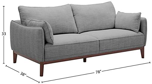 Amazon Brand – Stone & Beam Hillman Mid-Century Sofa Couch With Wood Base And Legs, 78"W, Fog Gray #TOP2