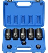 limontek 12 Point Axle Nut Socket Set 1/2'' Drive Spindle Nut Socket Set, 8pcs Deep Impact Socket...