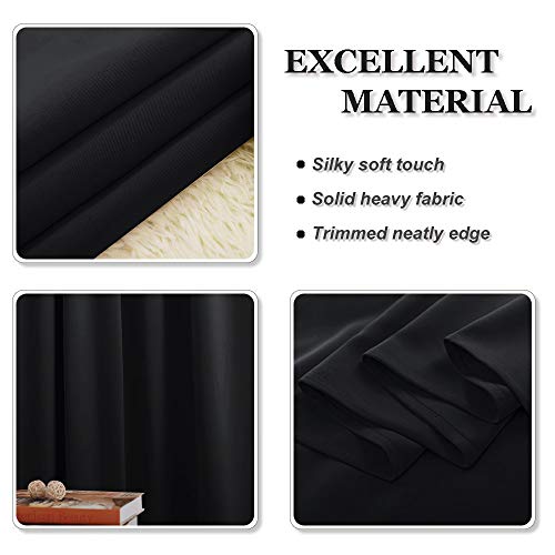 Pony Dance PDUSBLKBTRP2-4236BLACK Window Curtains Tiers - Home Decor Rod Pocket Solid Black Out Curtain Valances Decorative For Small Bathroom/Bedroom thumb #8