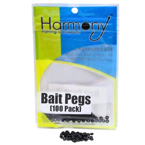 Bait Pegs (100 Pack) - Rubber pegs for Pegging Soft Plastic Fishing Lures to Hooks, jigs, chatterbaits, etc [Select Size] (Size 2)
