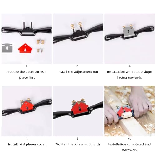 9 Zoll Verstellbarer Schabhobel, Handhobel, Handhobel Holz, Holz Hobelmaschine Handhobelmaschine, Mit 6 Ersatzklingen Zum Hobeln Und Schneiden Von Holzbearbeitungswerkzeugen