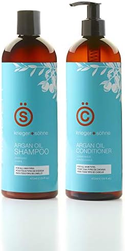 k+s Argan Oil Shampoo and Conditioner (16oz) - Amber Series Sulfate Free Shampoo and Conditioner Set