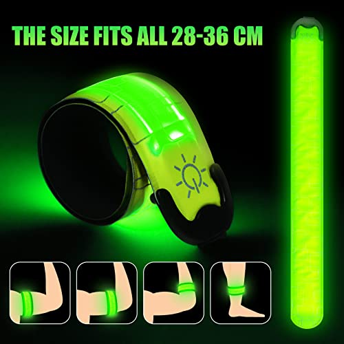 flintronic 2 x LED-Armbänder, wiederaufladbar, USB, Laufarmband, reflektierend, LED, Running, Blinklicht, verstellbar, Sicherheitsarmband, beleuchtet, Sportarmbänder