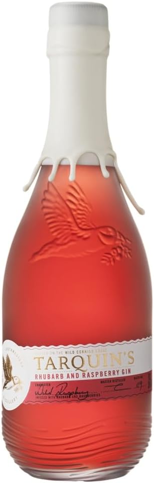Tarquin’s Rhubarb & Raspberry Gin | Infused with the freshest British Rhubarb & Raspberries | Cornish Pink Gin | Lovely with Ginger Ale and in G&Ts | Crafted in Cornwall | 38% vol | 70cl