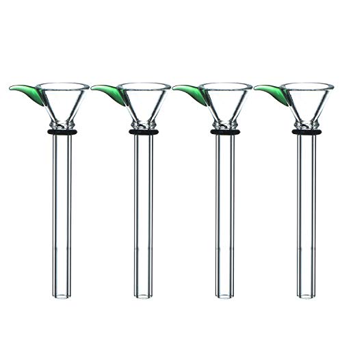 WayJaneDTP 4Pack Glass Stem Bowl, Universal Glass Scientific Joint Adapter Glass Slide Adapter Glass Hold Bowl 4inch W/Handle Green
