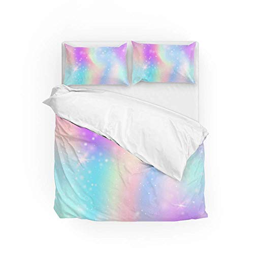 Lifecustomize Starry Galaxy Rainbow Duvet Cover Bedding 3 Piece Set Quilt Comforter Cover With Pillowcases Queen Size, No Comforter Included #TOP3