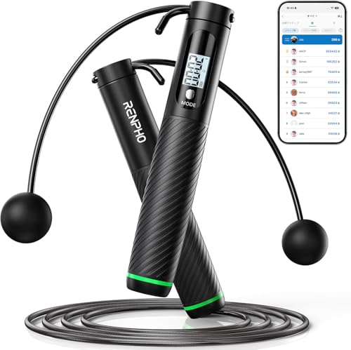 RENPHO(レンフォ)スマート 縄跳び 2WAY(Bluetoothアプリ連動・高精度カウント・エア縄跳び&長ロープ・消費カロリー自動記録・大ヒット)