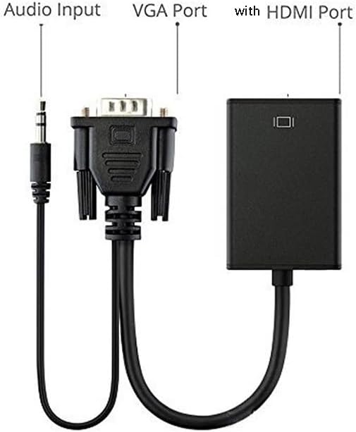 VGA to HDMI-Compatible Cable Adapter 1080P Audio Splitter Power Supply Cable Converter Adapter for PC Projector