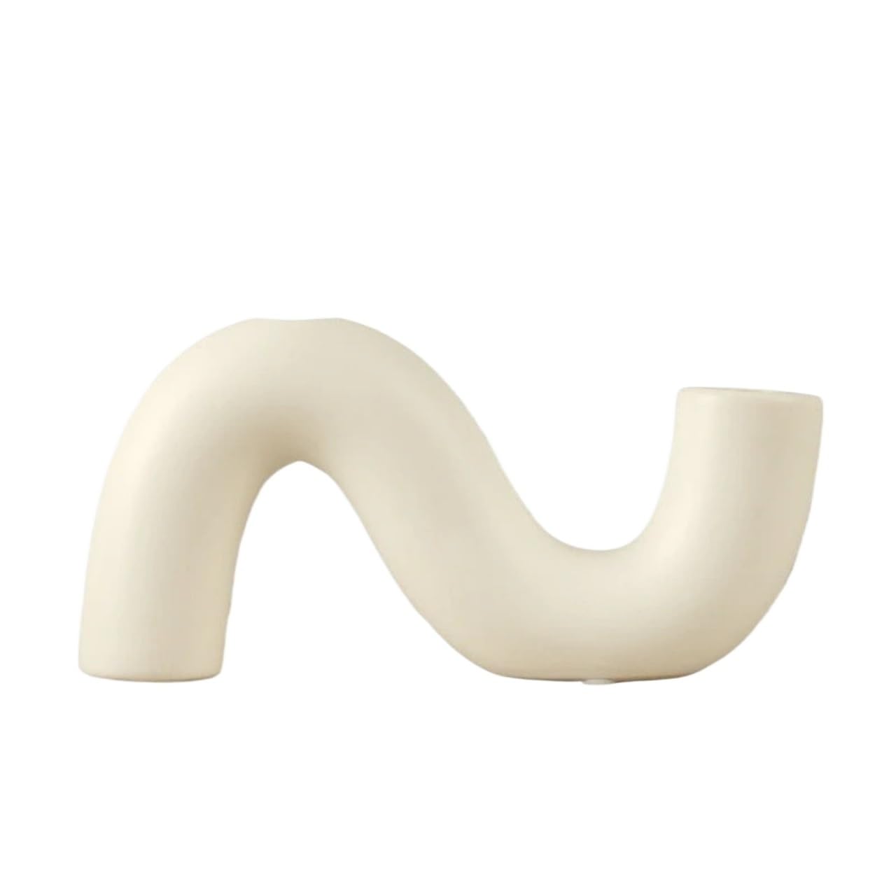 1Pair Creative Ceramic Craft Decorative Candlesticks, Candlestick Holders, Home Decoration Items for Candle(White)