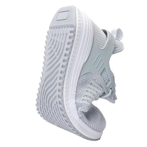 SDolphin Running Workout Shoes for Men - Gym Athletic Training Sports Exercise Memory Foam Sneakers Grey Size 8 - Thumbnail 3