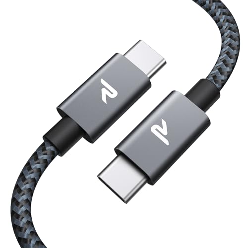 RAMPOW Câble USB C vers USB C 100W PD, Charge Rapide Nylon Tressé 2M