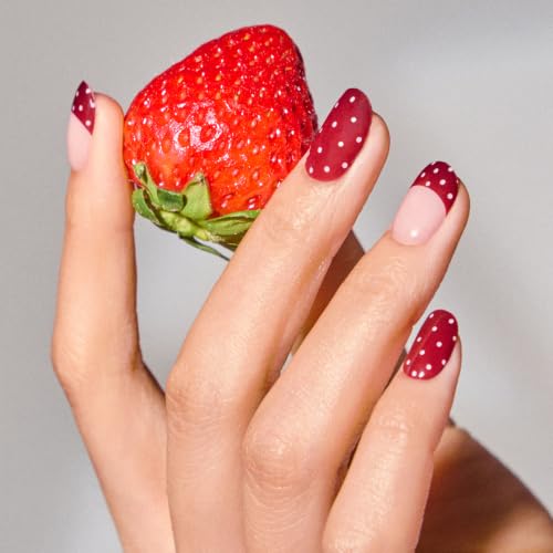 Image of ohora Semi Cured Gel Pedi Strips | Red, Art, Dot | N Berry Polka