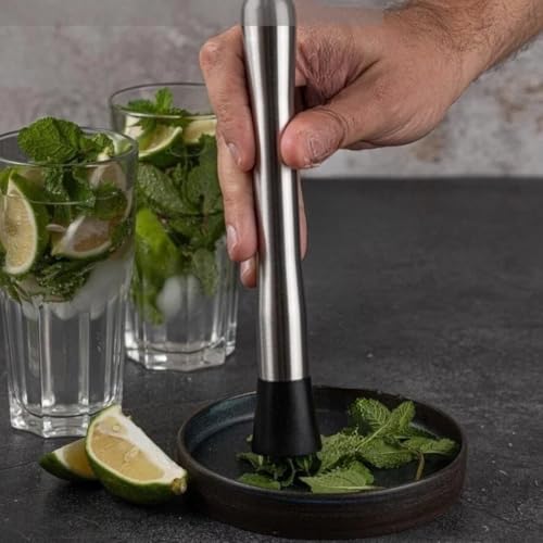 Socador Macerador 20cm Para Caipirinha De Inox Grande Drinques E Coquetéis Bartender Amassador De Fr