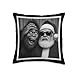 Funny Bigfoot photobooth with Santa Christmas Xmas Throw Pillow