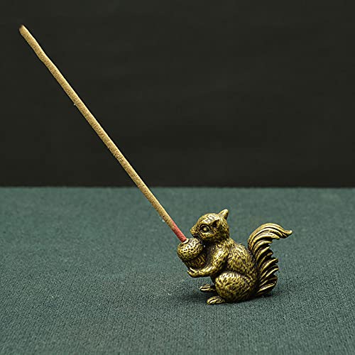 Antique Bronze Small Squirrel Ornament Solid Copper Statue Figurines Brass Squirrels Nuts Tea Pet Incense Holder Desk Decoration #TOP4