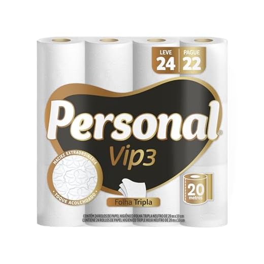 Personal Papel Higiênico Vip Folha Tripla, 24 Rolos De 20M