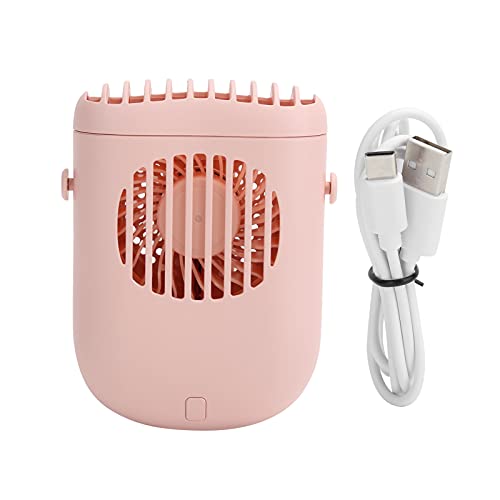 Ventilateur portatif 1200 mAh rose avec 3 vitesses de réglage du vent USB