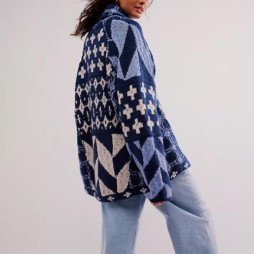 Image of Colorful Cardigan Sweaters for Women Button Down Collar Oversized Sweater Coats Y2k Cardigans Fall Fashion Outfit