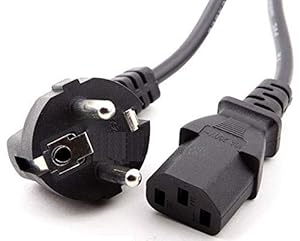 Cargador ESP Netzkabel 3 Pin Polig IEC C13 Typ Schuko für Laptop Notebook LCD Monitor TV Drucker Scanner Beamer Europlug Stecker Eurostecker Stromkabel Power Cord