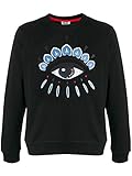 100% BAUMWOLLE Kenzo Luxury Fashion Herren FA55SW0554XC99 Schwarz Sweatshirt 