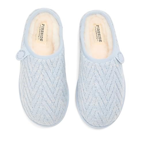 Image of Fireside by Dearfoams Women's Greta Genuine Shearling Clog Slippers, 100% Natural Suede Clogs for Outdoor & Indoor
