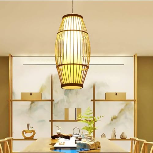 Lampe suspendue en rotin pour îlot de cuisine et salon de thé au style zen moderne