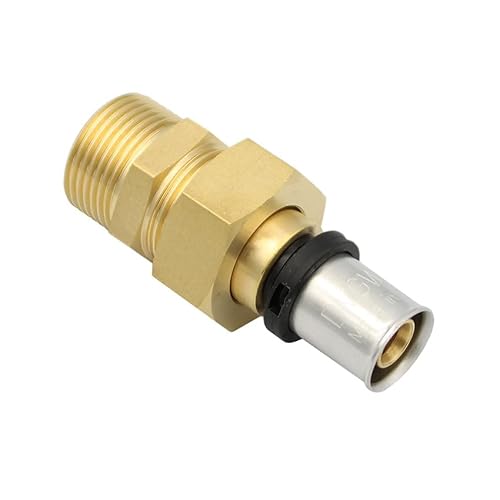 Pipetec Pressfitting Verschraubung 16x2 mm 3/4 Zoll Aussengewinde TH Kontur Verbundrohr, DVGW, TH-Profil