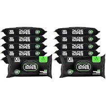 DUDE Wipes Herbal Relief Flushable Wipes - Extra-Large Adult Wet-Wipes - Infused with Soothing Witch Hazel, Geranium Essential Oils, Vitamin E, and Aloe - Septic and Sewer Safe 48 Count Pack of 12