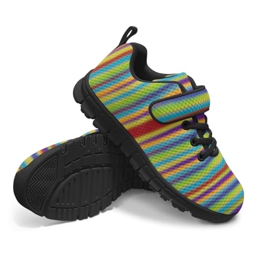 Boys Girls Tennis Shoes Lightweight Casual Running Shoes with Strap Breathable Non Slip Sports Sneakers for Kids US 11-15