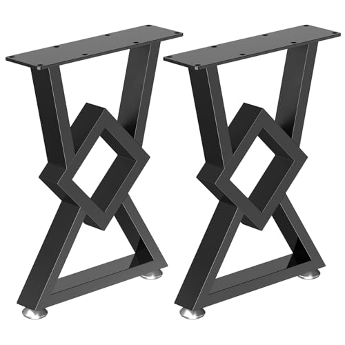 Yawinhe Lot de 2 Pieds de Table Métal,Pieds de Bureau Réglables,DIY Pieds de Meubles Lourds,Pied de Table Industriel en Fer pour Table Basse, Table à...