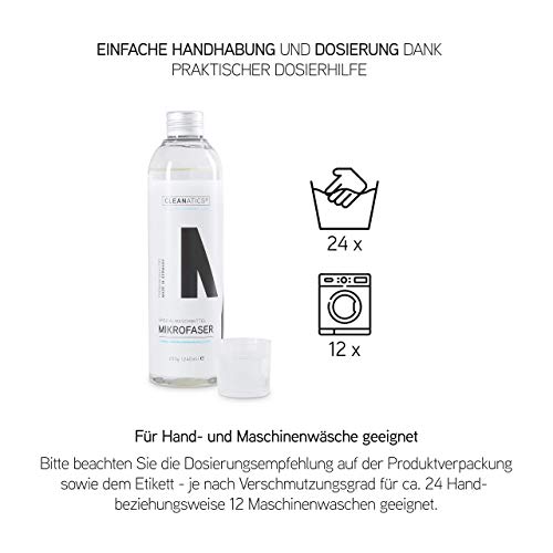 Mikrofaser Waschmittel von Cleanatics für schonende Reinigung