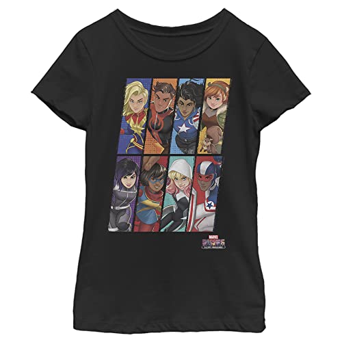 T-shirt Marvel Girls coupe classique noir taille XL pour enfants